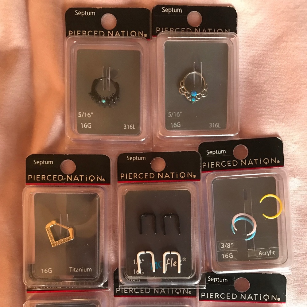 Pierced Nation Bundle of 8 Septum Jewelry Brand New